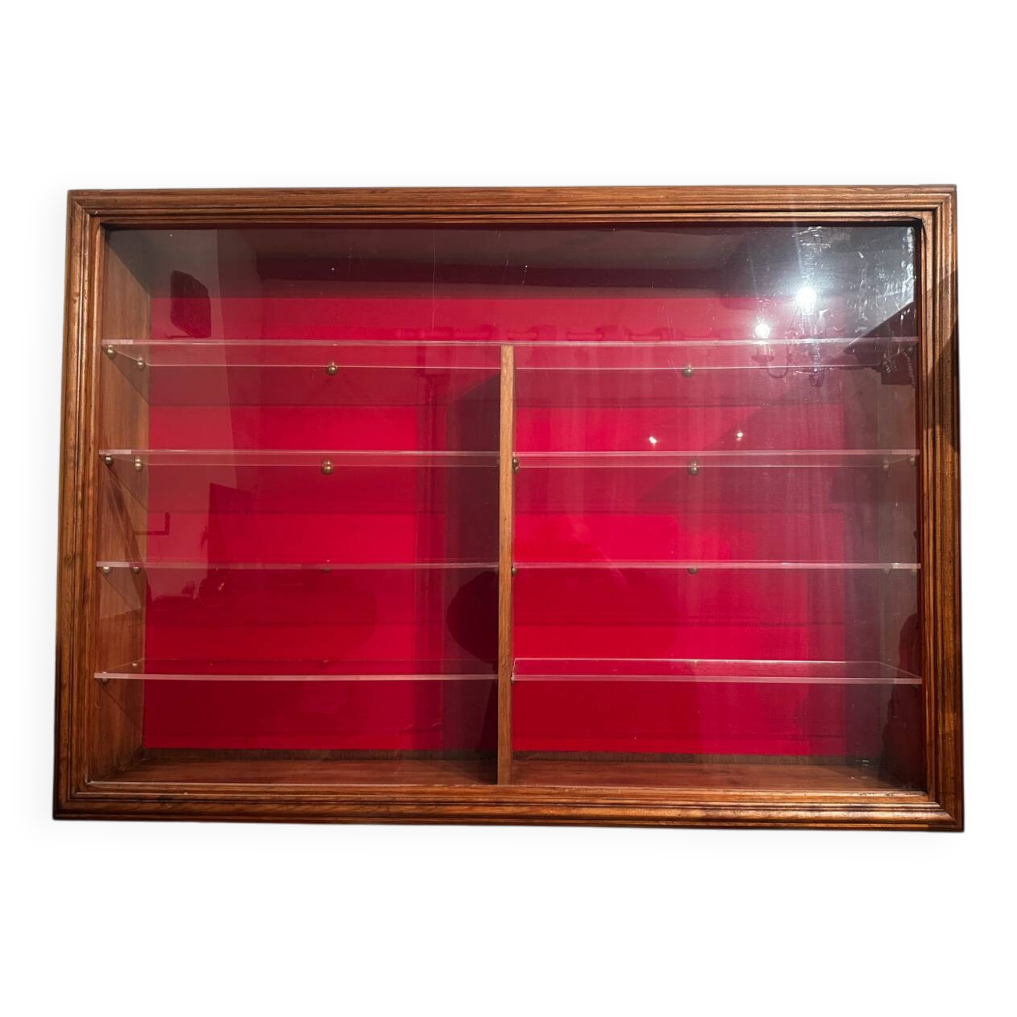 Wall display case for Collection - Wood and Plexiglass D 18 cm / W 106 cm / H 7 cm