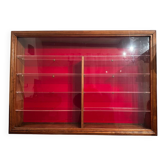 Wall display case for Collection - Wood and Plexiglass D 18 cm / W 106 cm / H 7 cm