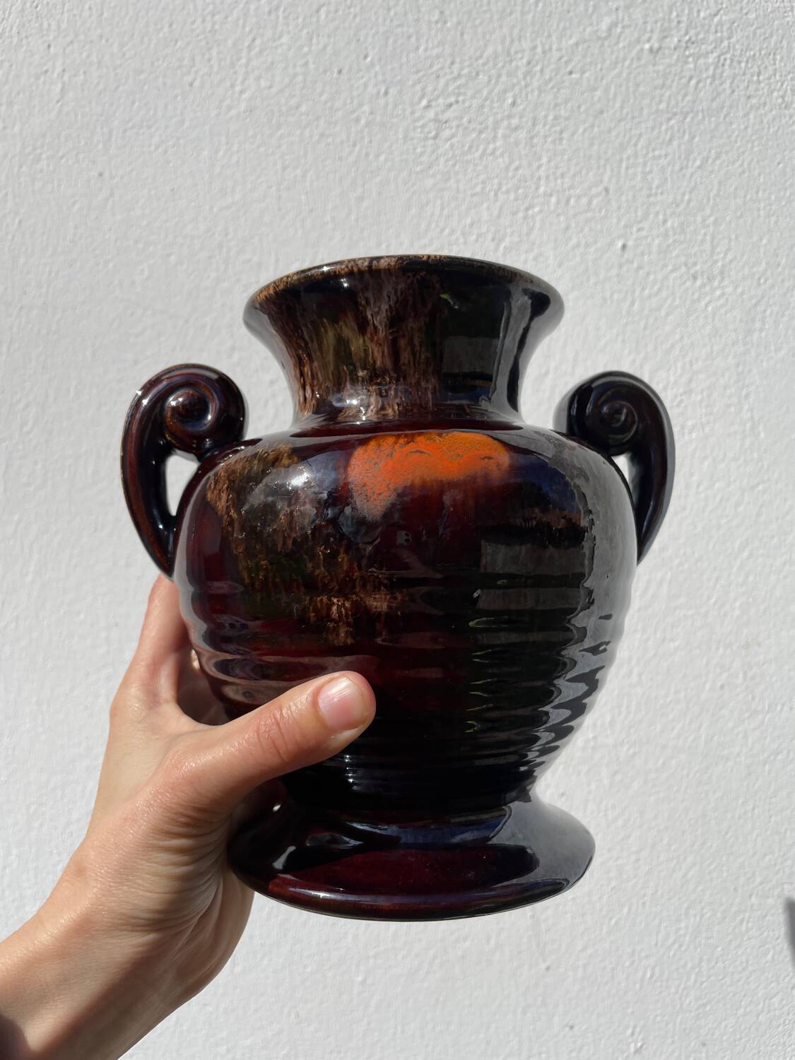 Art Deco brown ceramic vase