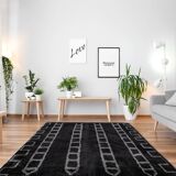 Modern Moroccan carpet black