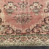 Turkish Blush Oushak Rug 6x9 Muted Vintage Rug -Beige Area Carpet  MOON.131