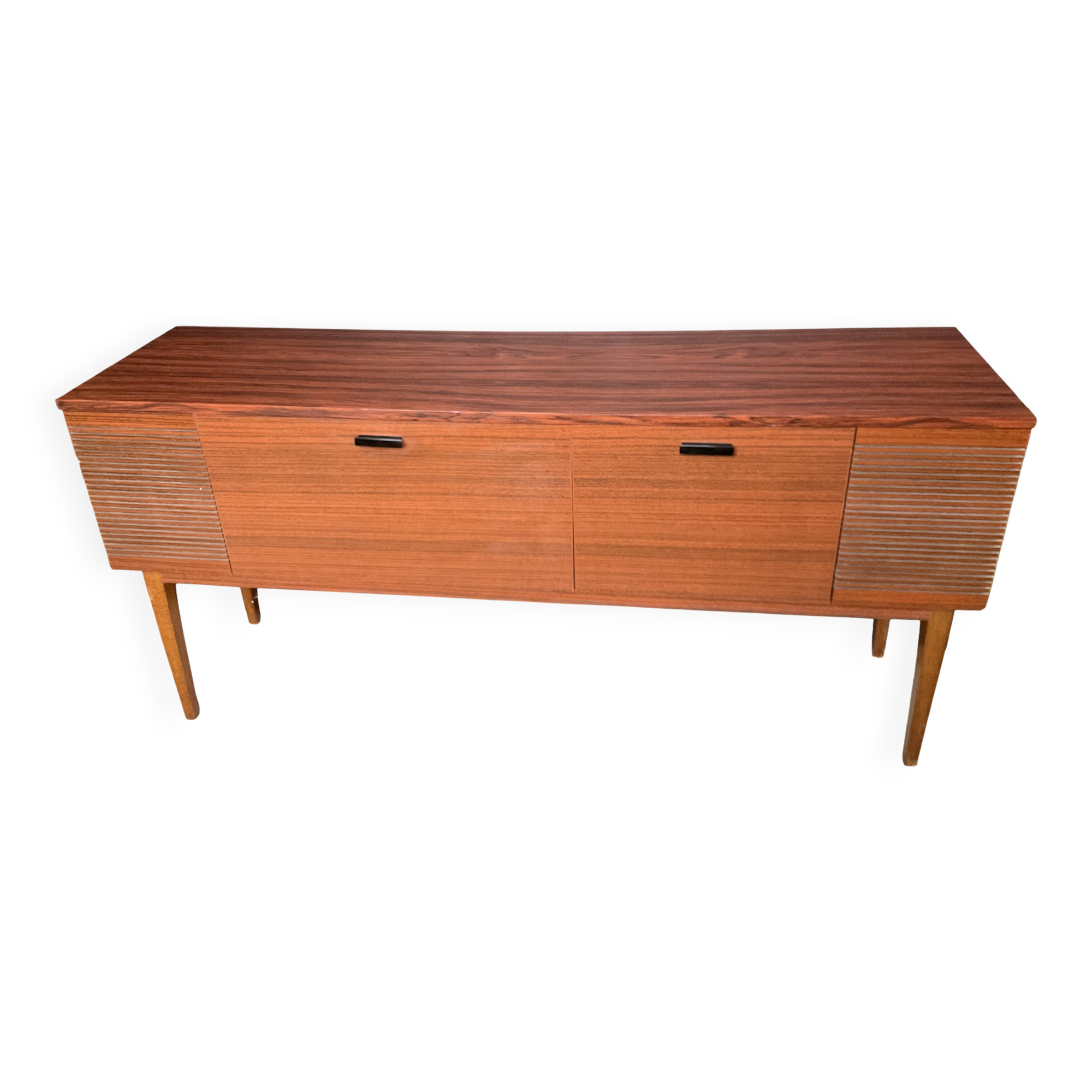 Vintage TV sideboard with radio and turntable.