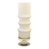 Vase moderniste allemand en verre blanc Karl Friedrich Glass Germany 1960s