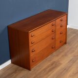 Retro Teak 1960s Stag 8 Drawer Chest Of Drawers Sideboard