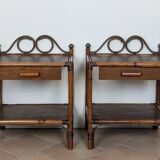 Pair of rattan bedside tables