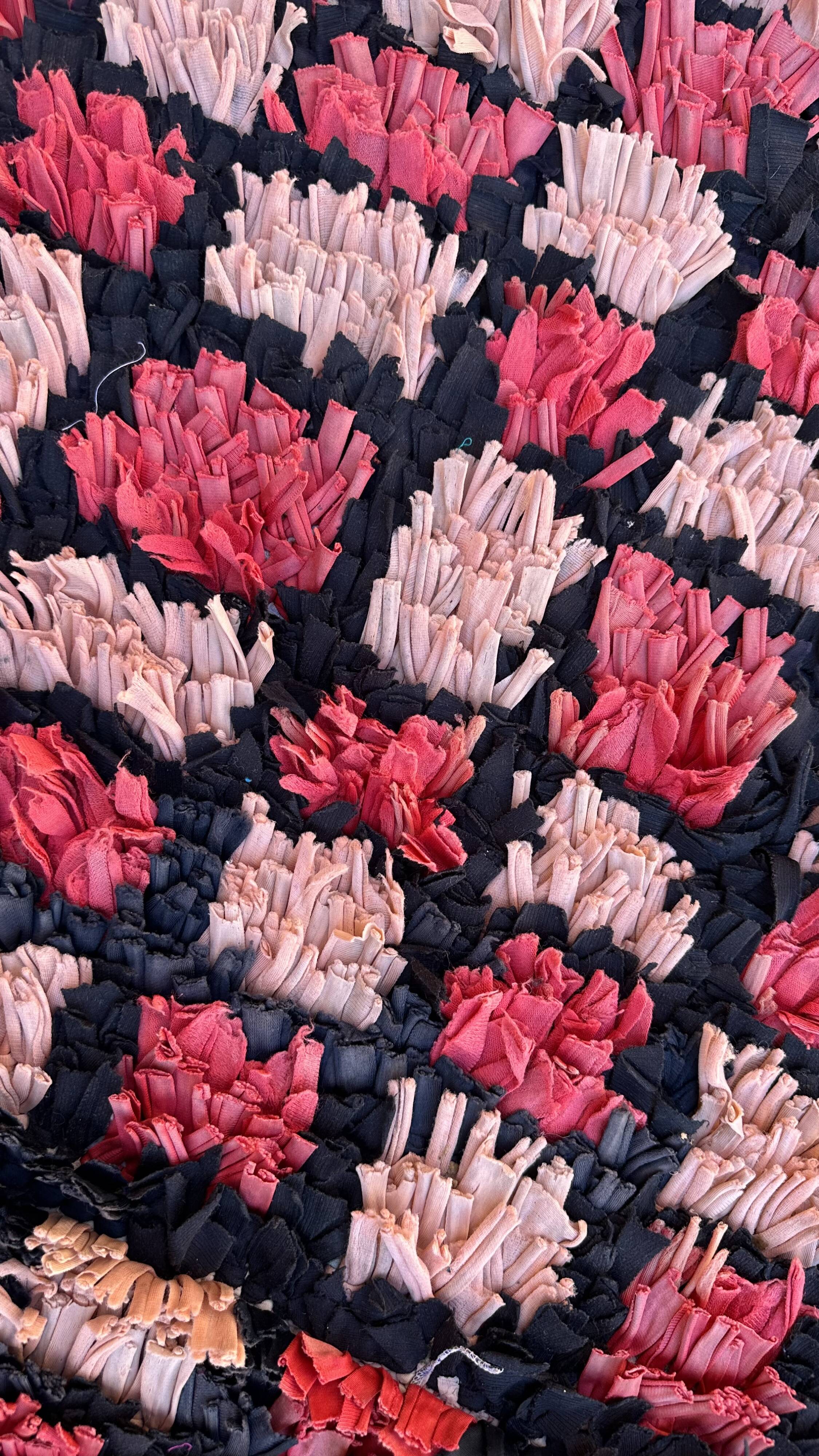 Tapis Berbère Boucherouite rose - 90 x 272 cm