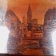 Strasbourg Alsace wooden serving tray signed