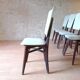 5 vintage chairs from the 60s, white leatherette, mahogany wood