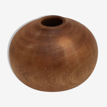 Vase boule en bois