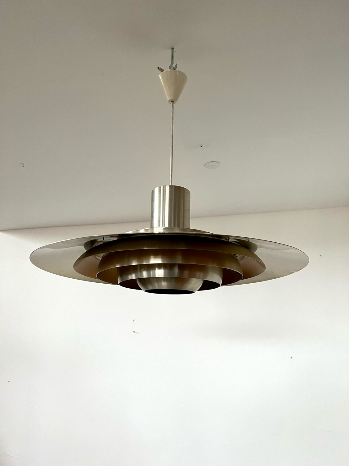 Old Scandinavian design suspension lamp Preben Fabricius and Jørgen Kastholm for Nordisk Solar vintage