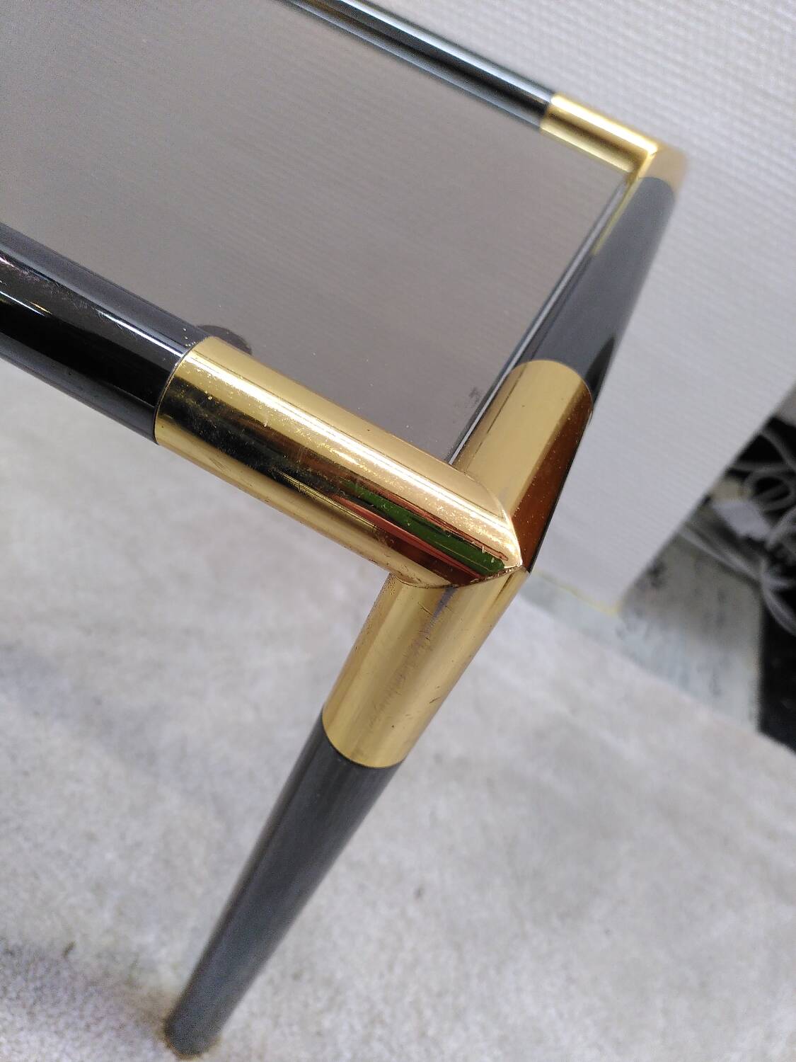 Vintage side table, gold metal