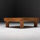 Brutalist pine low coffee table, France, 1960s