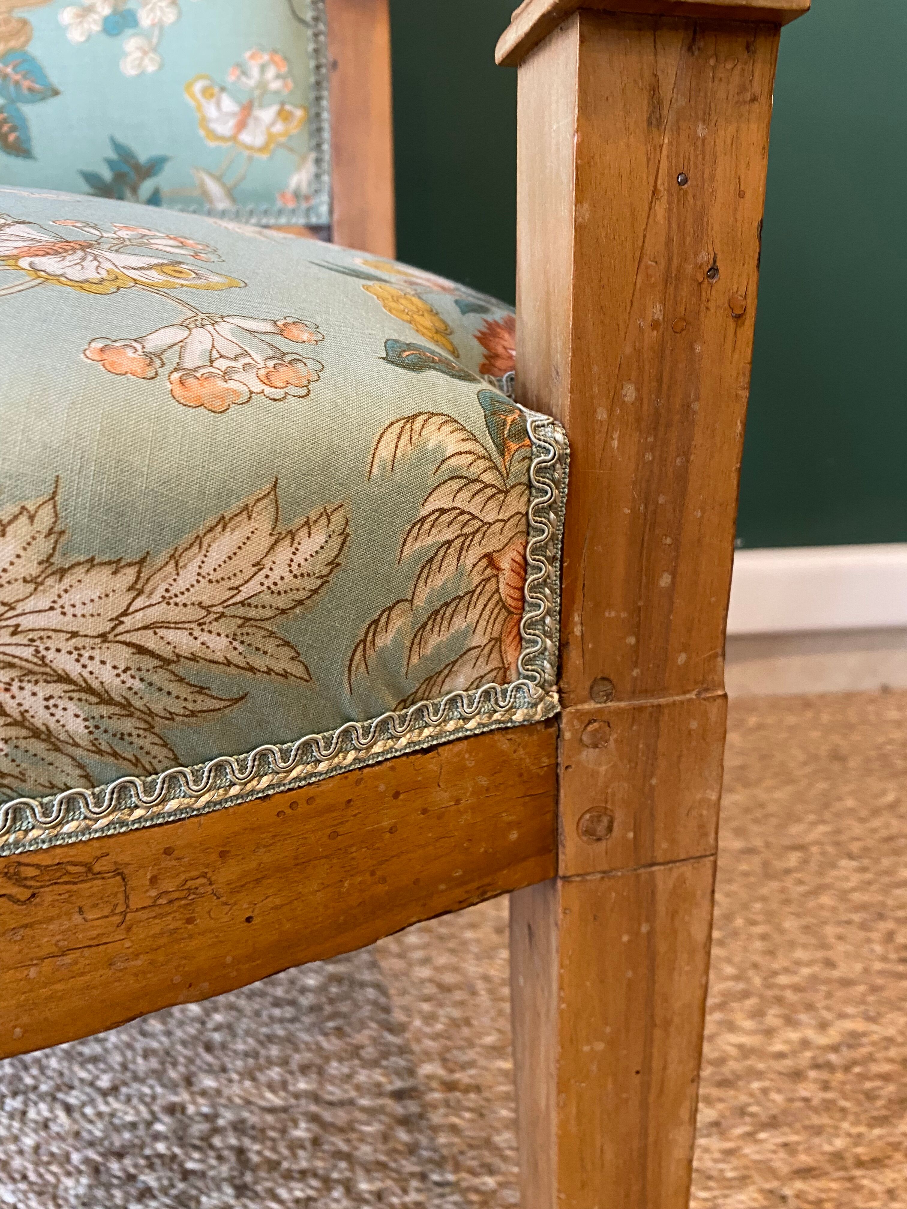 Suite of three antique armchairs