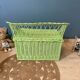 Vintage rattan bench toy chest
