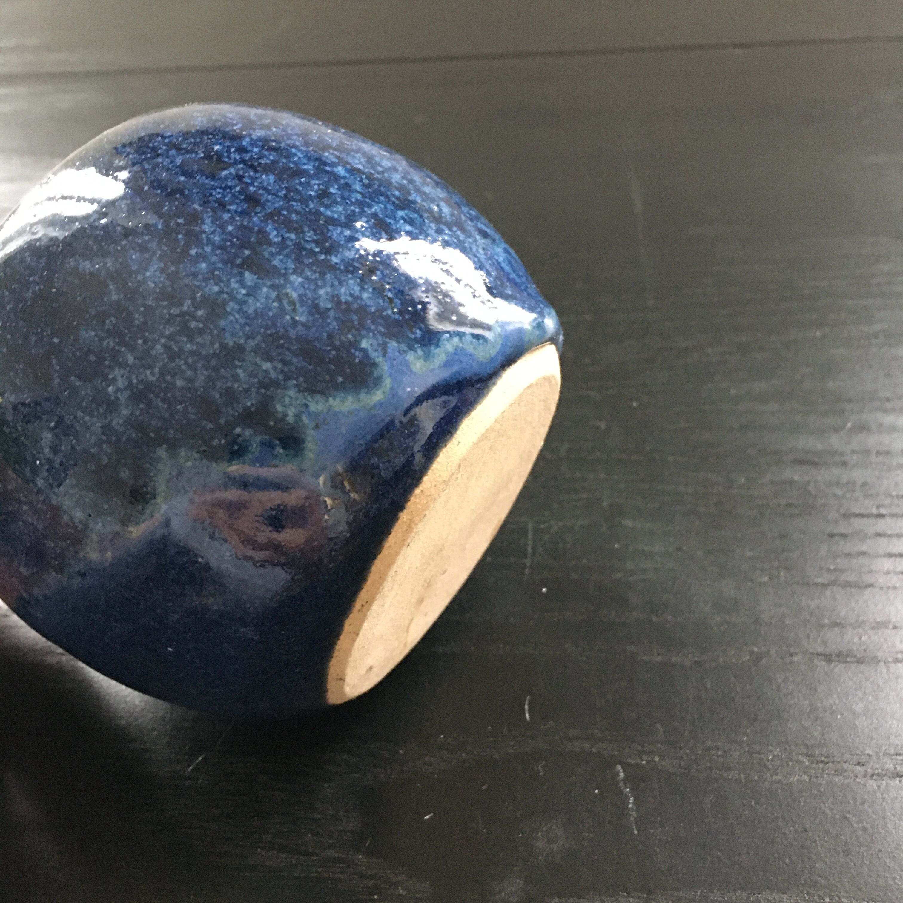 Pot à sel grès bleu nuit