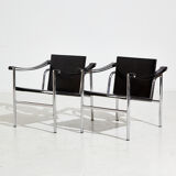 Lc1 leather armchair by le corbusier for cassina