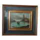 Oil painting Giovanni Bertè 60s/70s river landscape