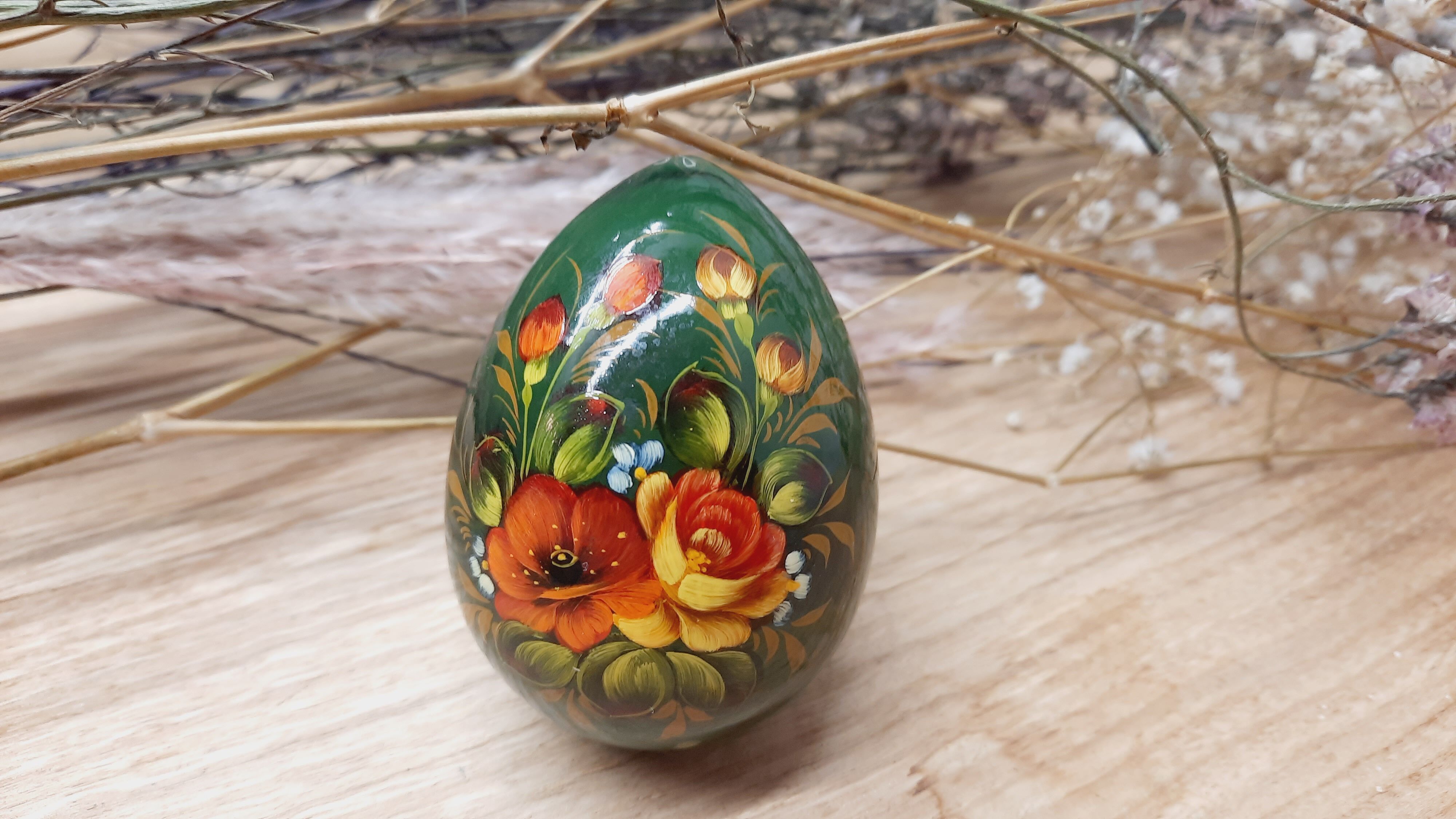 Painted wooden egg