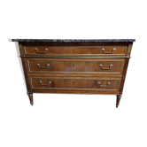 Commode en acajou et placage d'acajou époque Louis XVI, fin du 18ème s.