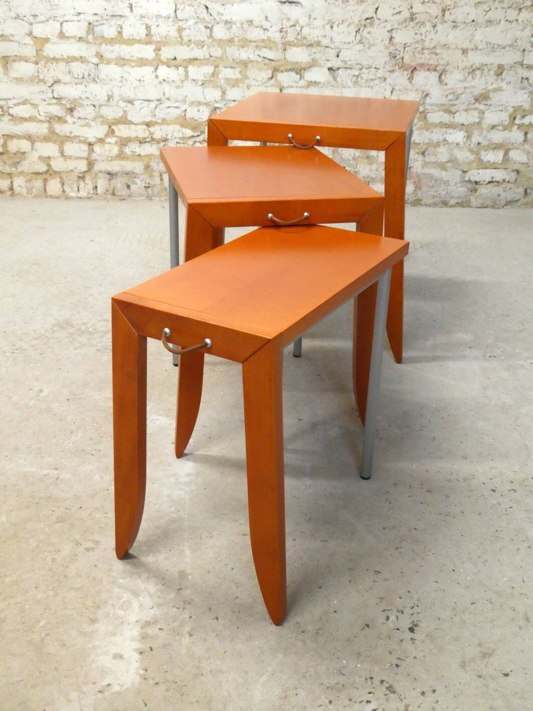 series of 3 nesting tables by Emmanuel Dietrich for Artelano, 1980