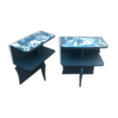 Pair of bedside blue