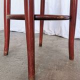 Vintage Irish Pub Stool: Green Leather Seat, Bentwood Thonet Style