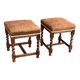 2 tabourets en bois tourné, 1950