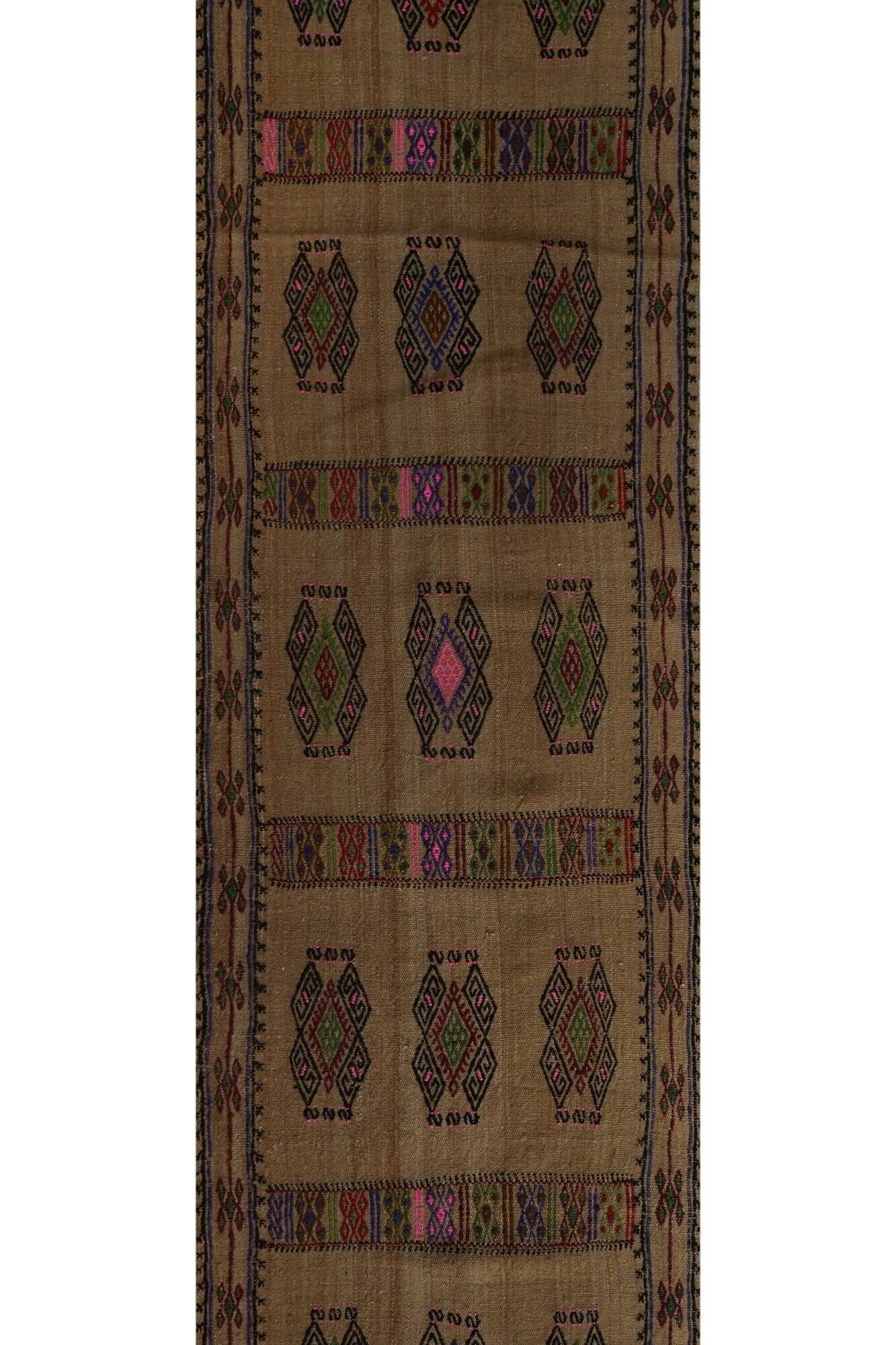 Vintage Turkish hallway rug 58x652 cm
