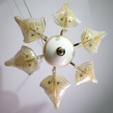 Exceptional Vintage 6-Light Gold Murano Glass Chandelier