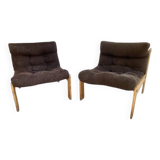 Vintage lounge chair pair "Neapel" – circa 1960, 100% cotton fabric