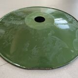 Industrial pendant light, old enameled bowl