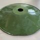Industrial pendant light, old enameled bowl