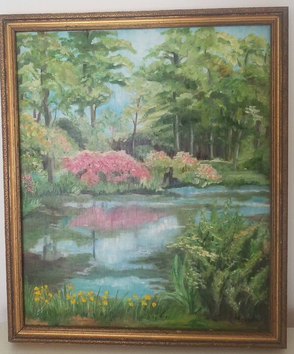 Peinture sur toile ''Flânerie dans le parc
