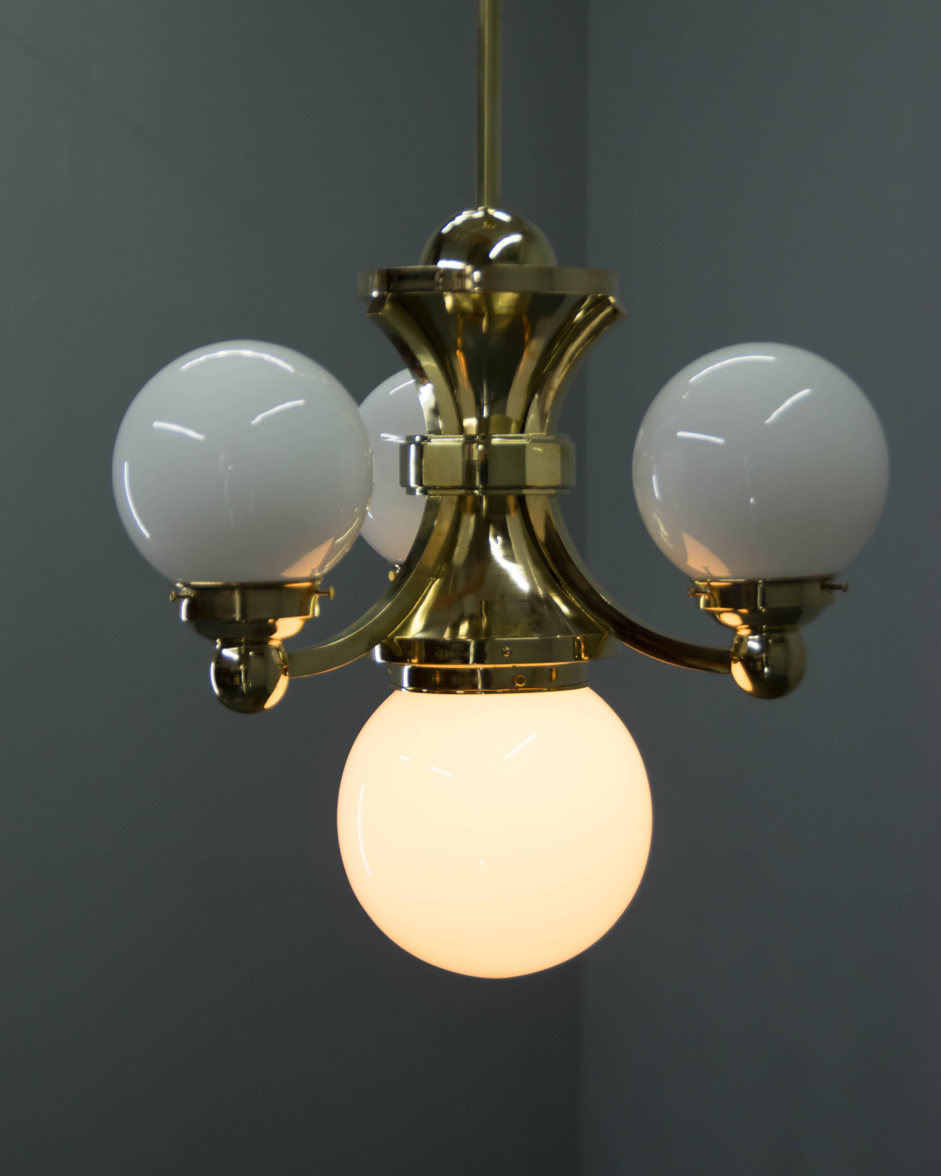 Art Deco Chandelier by Gocar, 1910s, Restored