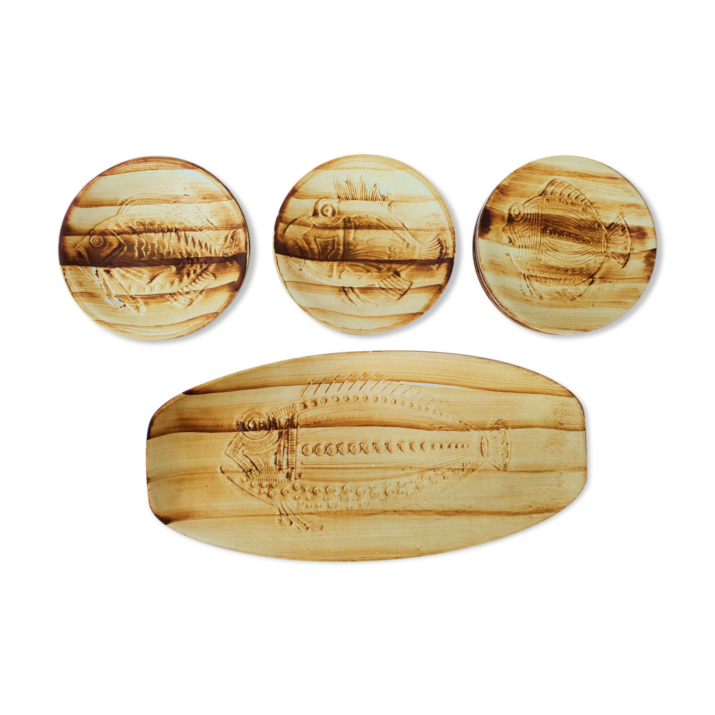 13-piece vintage fish service 1970