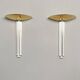Pair of sconces, brass, acrylic glass, Italy, 1980s