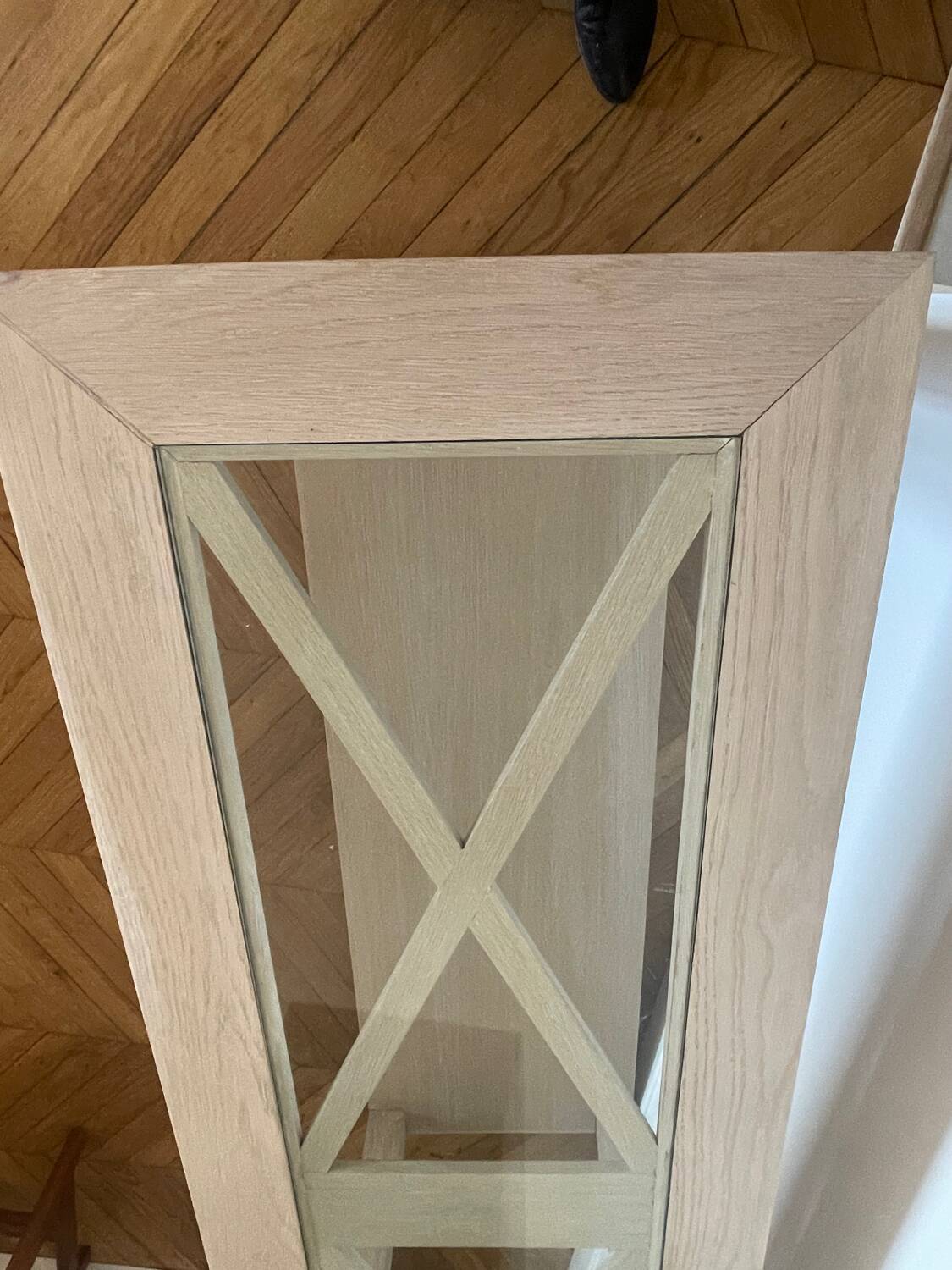 Light oak and glass console