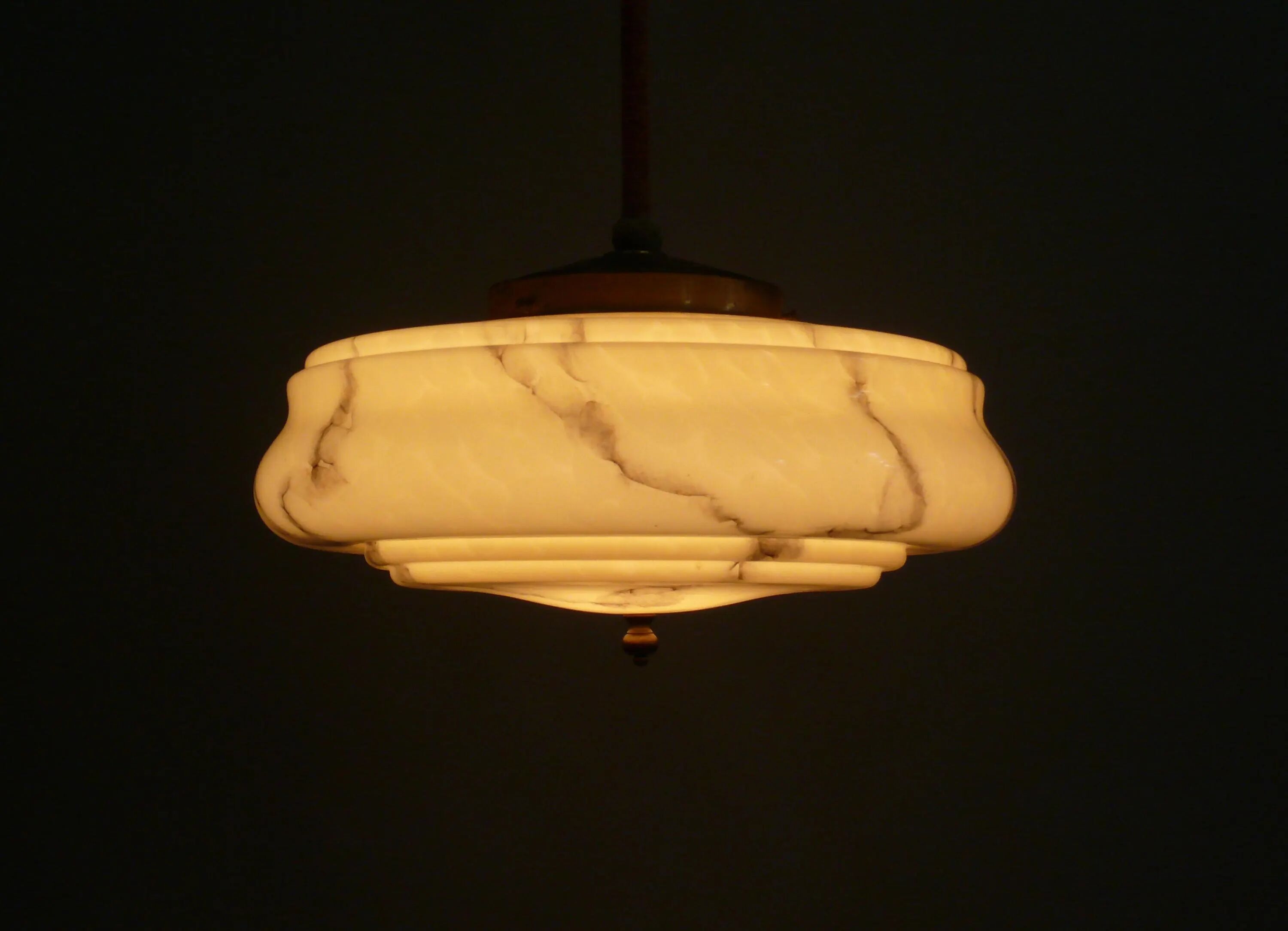 Grand plafonnier Art Déco en beige - années 1930-1940