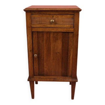 Vintage bedside table in solid oak, Art Deco and classic style.