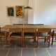 Set 6 chairs and 2 vintage Scandinavian teak and tweed chairs