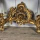 Important Louis XV Console in Carved and Gilded Wood, Breccia d'Aleppo Marble,
