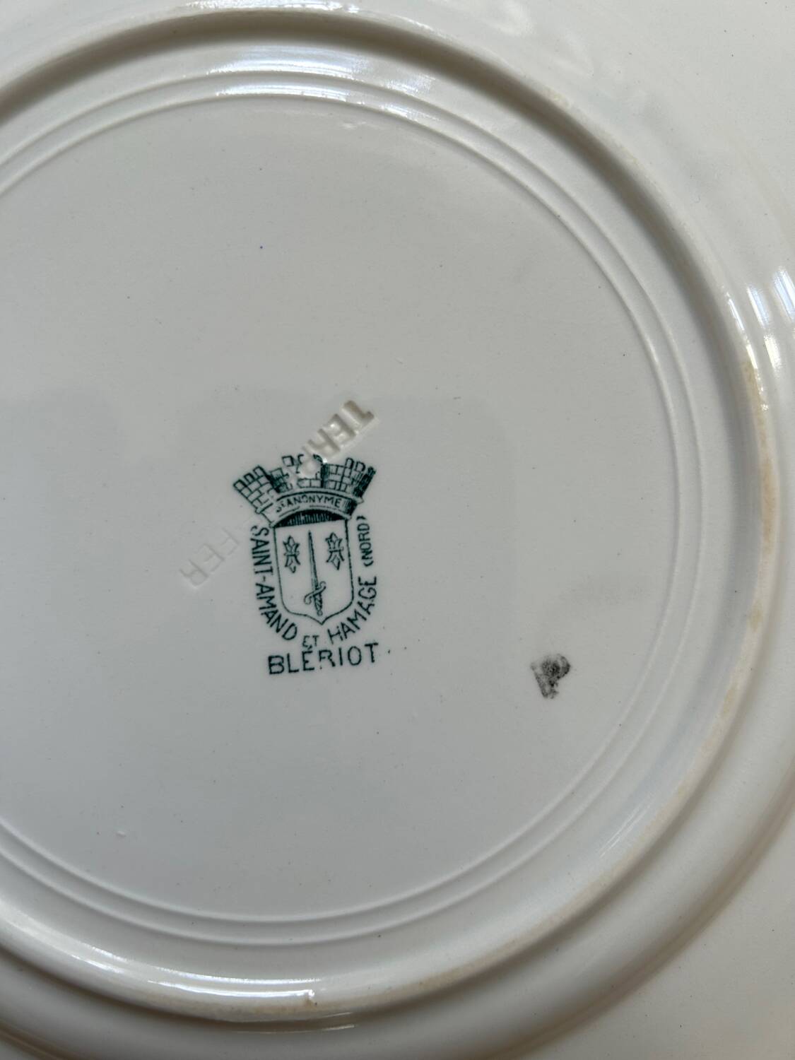Set of 4 antique flat plates “Terre de Fer”