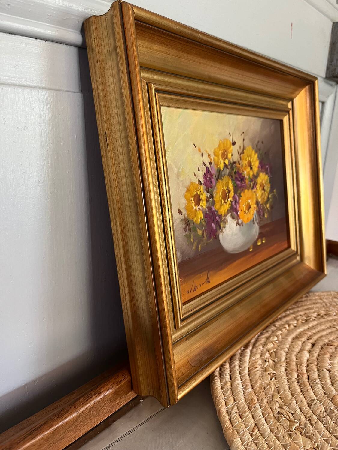 Oil on canvas - bouquet of yellow tones