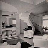 Jacques Adnet pair of modernist club armchairs in rosewood 1931