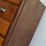 Dutch beech apothecary, filing cabinet, 1950s