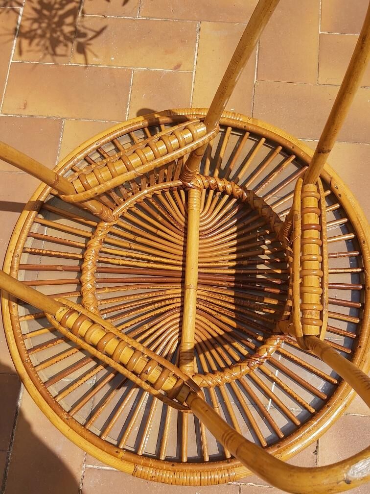 Rattan coffee table 50s