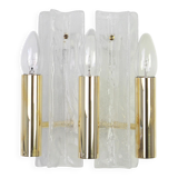 Pair of Murano glass wall lights by Kalmar, Model Lipizza, Austria, 1960s.