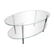 Glass coffee table double top dlg of Edoardo Paoli 50s