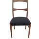 Vintage Danish teak chair – black faux leather seat (1960s)