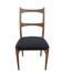 Vintage Danish teak chair – black faux leather seat (1960s)